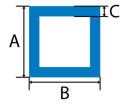 aluminium square tube cross section