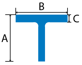 aluminium tee bar cross section