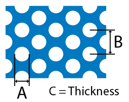 Mild Steel Round Perforated sheet cross section