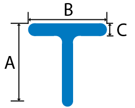 Cross Section of Mild Steel Tee Bar